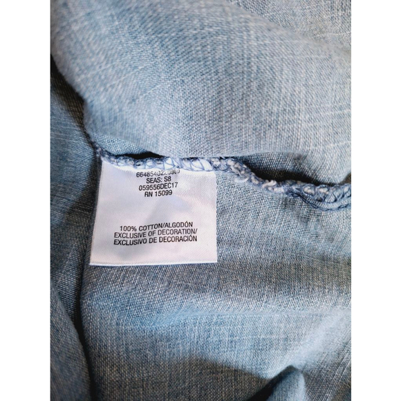 Women's Roebuck & Co. Denim lace Shirt, XL, Blue NWT vtg - Picture 6 of 6